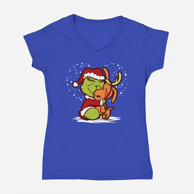 Christmas Is Love-Womens-V-Neck-Tee-Boggs Nicolas