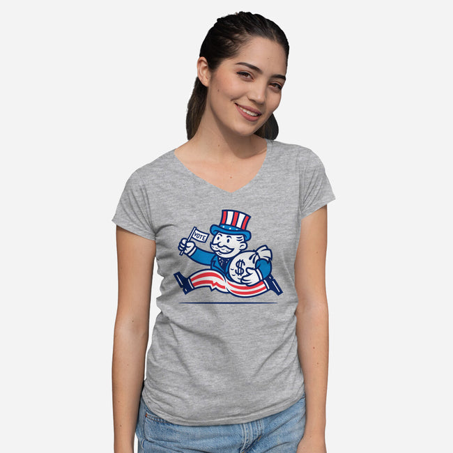 Political Run-Womens-V-Neck-Tee-krisren28