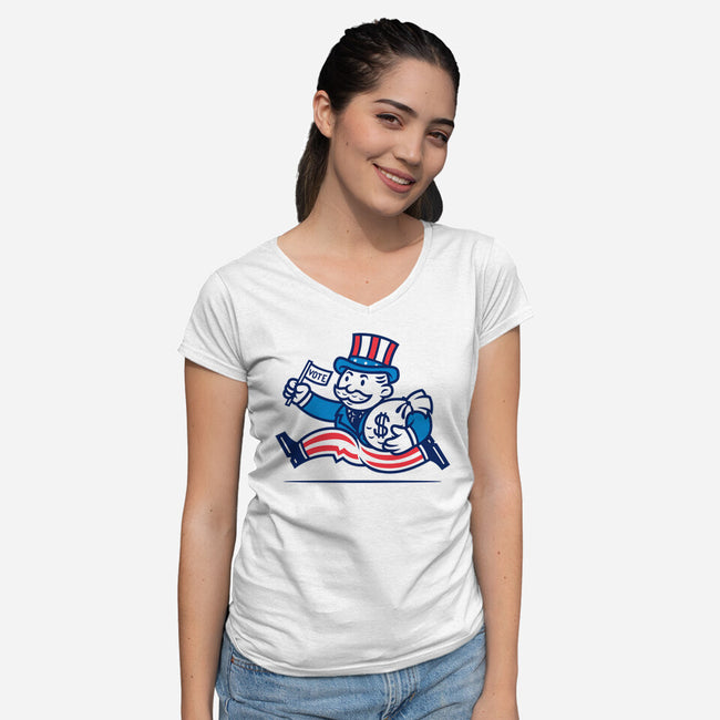 Political Run-Womens-V-Neck-Tee-krisren28