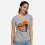 Michael's Garage-Womens-V-Neck-Tee-Hafaell