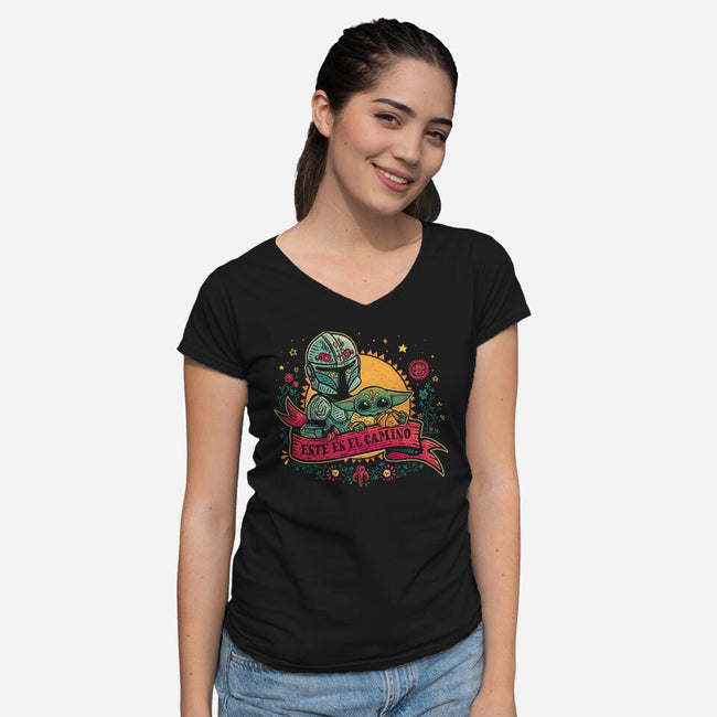 Este Es El Camino-Womens-V-Neck-Tee-teesgeex