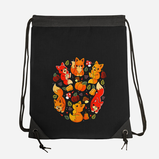 Foxes Autumn-None-Drawstring-Bag-Vallina84