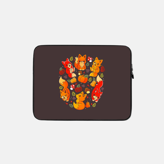 Foxes Autumn-None-Zippered-Laptop Sleeve-Vallina84