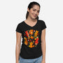 Foxes Autumn-Womens-V-Neck-Tee-Vallina84