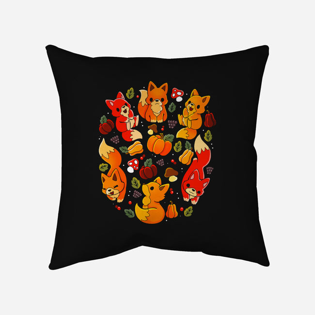 Foxes Autumn-None-Removable Cover w Insert-Throw Pillow-Vallina84