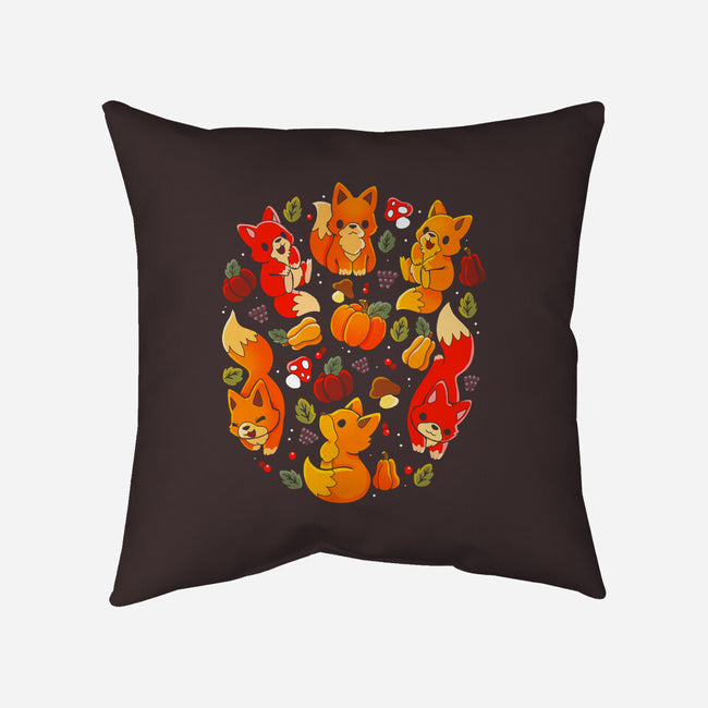 Foxes Autumn-None-Removable Cover w Insert-Throw Pillow-Vallina84