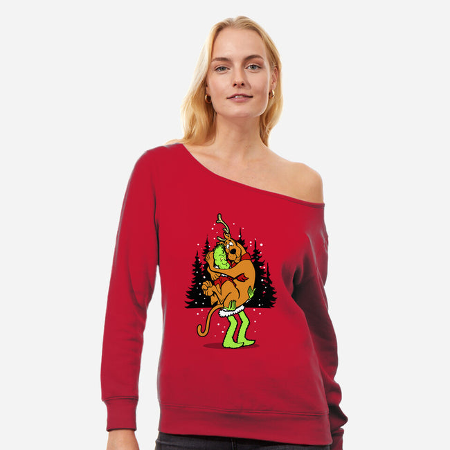 Shaggrinch-Womens-Off Shoulder-Sweatshirt-Boggs Nicolas