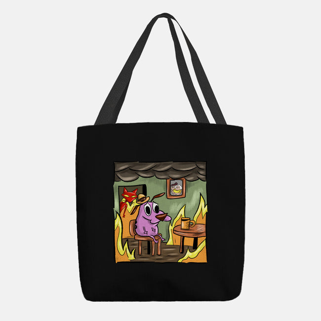 Everything Is Fine Dog-None-Basic Tote-Bag-nickzzarto