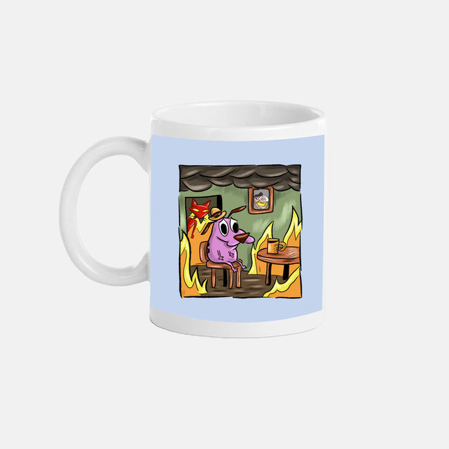 Everything Is Fine Dog-None-Mug-Drinkware-nickzzarto