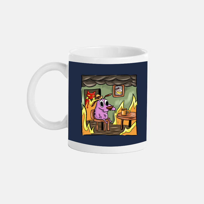 Everything Is Fine Dog-None-Mug-Drinkware-nickzzarto