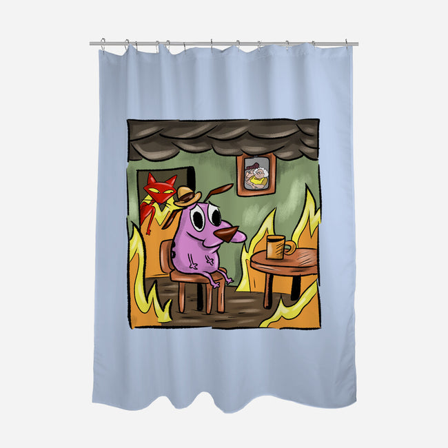 Everything Is Fine Dog-None-Polyester-Shower Curtain-nickzzarto