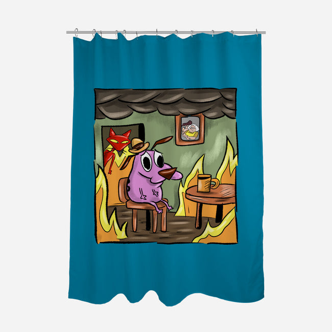 Everything Is Fine Dog-None-Polyester-Shower Curtain-nickzzarto