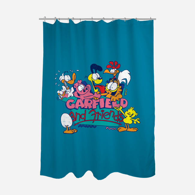 Cat And Friends-None-Polyester-Shower Curtain-dalethesk8er