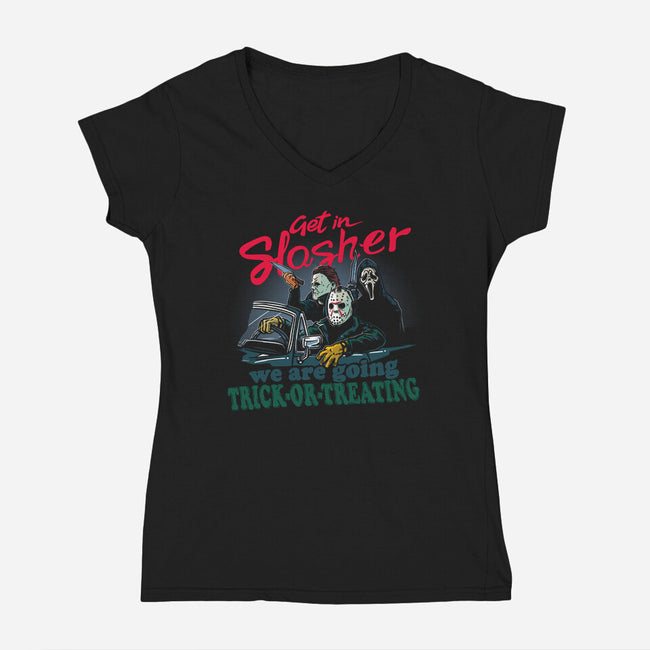 Get In Slasher-Womens-V-Neck-Tee-AndreusD