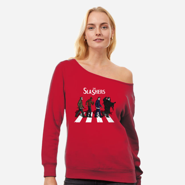 The Slashers-Womens-Off Shoulder-Sweatshirt-drbutler