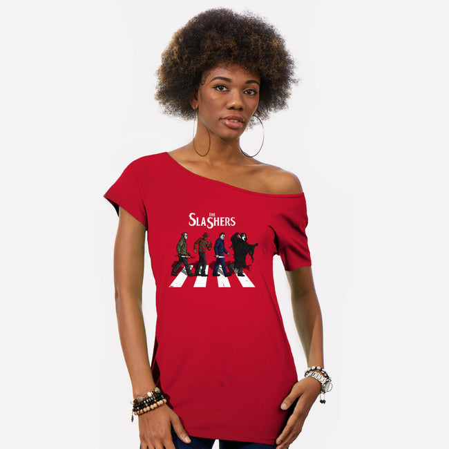 The Slashers-Womens-Off Shoulder-Tee-drbutler