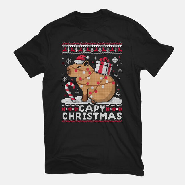 Capy Christmas-Womens-Basic-Tee-NemiMakeit