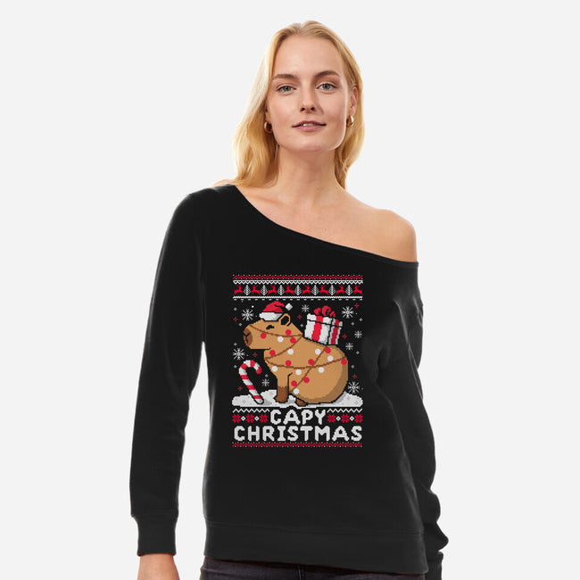 Capy Christmas-Womens-Off Shoulder-Sweatshirt-NemiMakeit