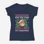 For Fox Sake It's Christmas-Womens-V-Neck-Tee-NemiMakeit