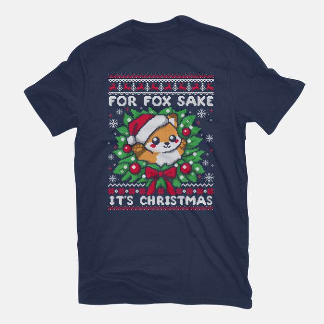 For Fox Sake It's Christmas-Womens-Fitted-Tee-NemiMakeit