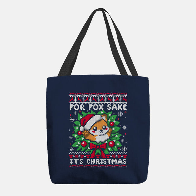 For Fox Sake It's Christmas-None-Basic Tote-Bag-NemiMakeit