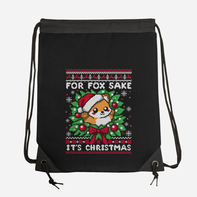 For Fox Sake It's Christmas-None-Drawstring-Bag-NemiMakeit