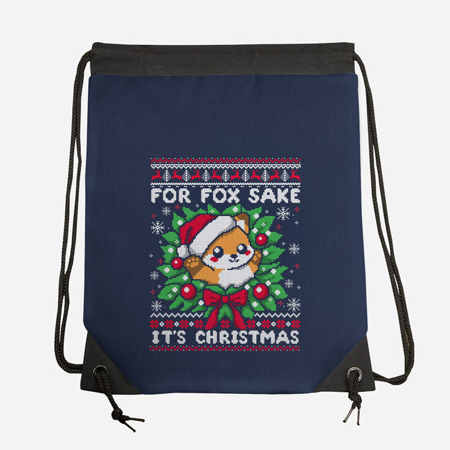 For Fox Sake It's Christmas-None-Drawstring-Bag-NemiMakeit