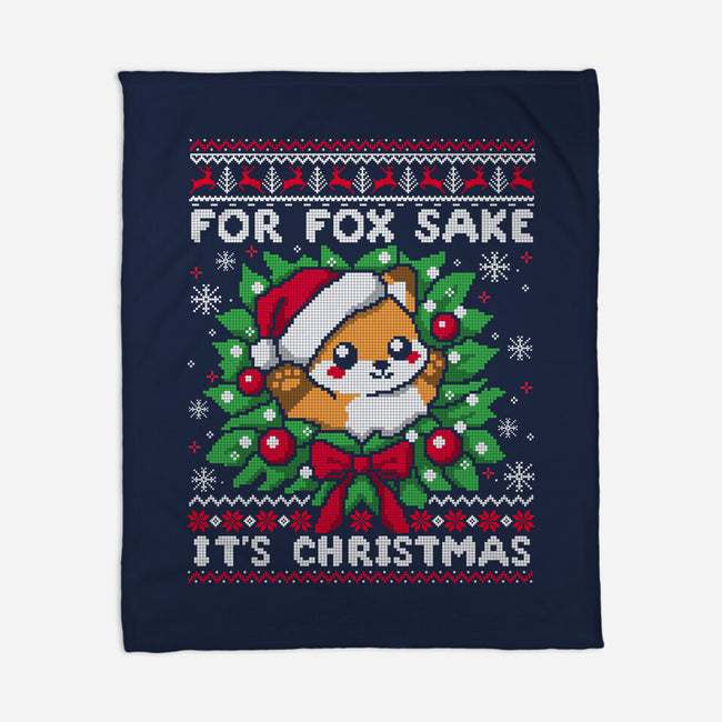 For Fox Sake It's Christmas-None-Fleece-Blanket-NemiMakeit