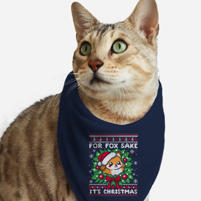 For Fox Sake It's Christmas-Cat-Bandana-Pet Collar-NemiMakeit