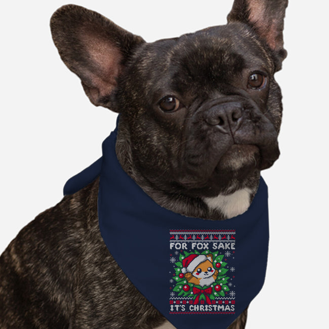 For Fox Sake It's Christmas-Dog-Bandana-Pet Collar-NemiMakeit