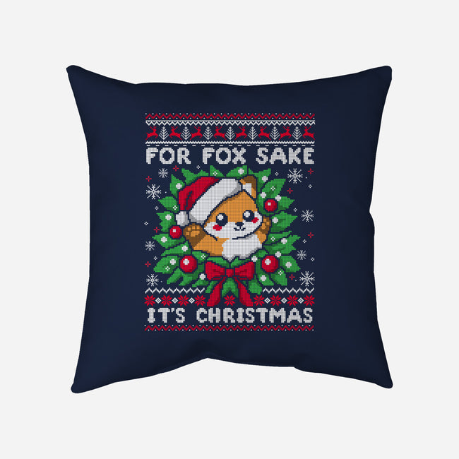 For Fox Sake It's Christmas-None-Non-Removable Cover w Insert-Throw Pillow-NemiMakeit