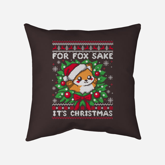 For Fox Sake It's Christmas-None-Removable Cover w Insert-Throw Pillow-NemiMakeit