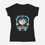 Welcome Home Coraline-Womens-V-Neck-Tee-momma_gorilla