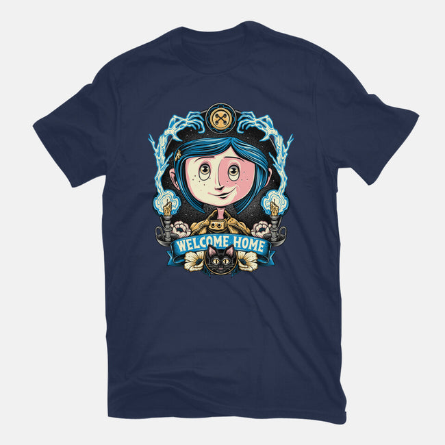 Welcome Home Coraline-Womens-Fitted-Tee-momma_gorilla