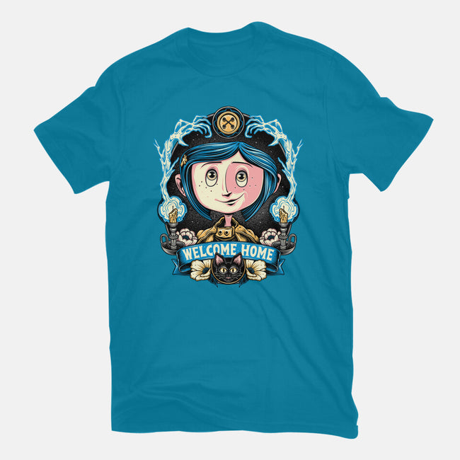 Welcome Home Coraline-Womens-Fitted-Tee-momma_gorilla