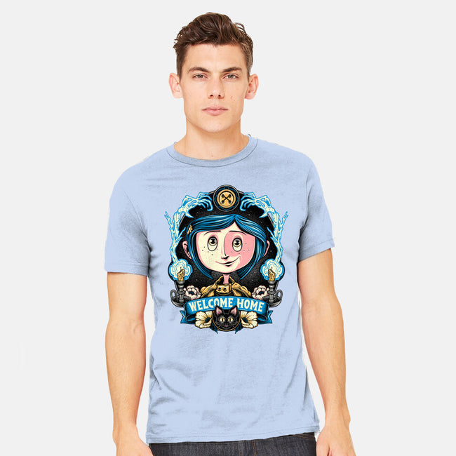 Welcome Home Coraline-Mens-Heavyweight-Tee-momma_gorilla