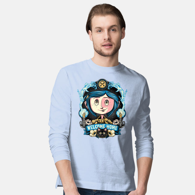 Welcome Home Coraline-Mens-Long Sleeved-Tee-momma_gorilla