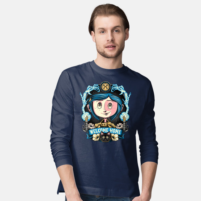 Welcome Home Coraline-Mens-Long Sleeved-Tee-momma_gorilla