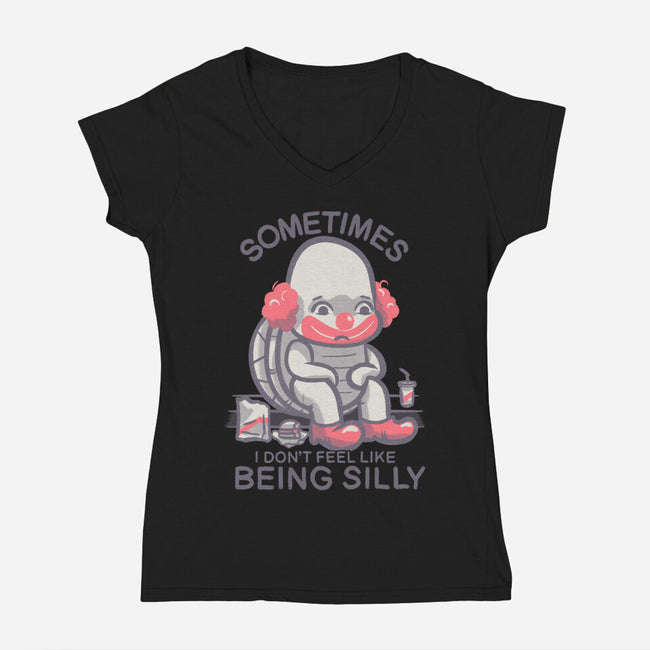 Silly Turtle-Womens-V-Neck-Tee-Aarons Art Room