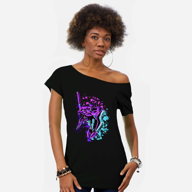 One Mecha-Womens-Off Shoulder-Tee-nickzzarto