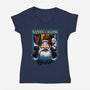 Santa Alone-Womens-V-Neck-Tee-daobiwan