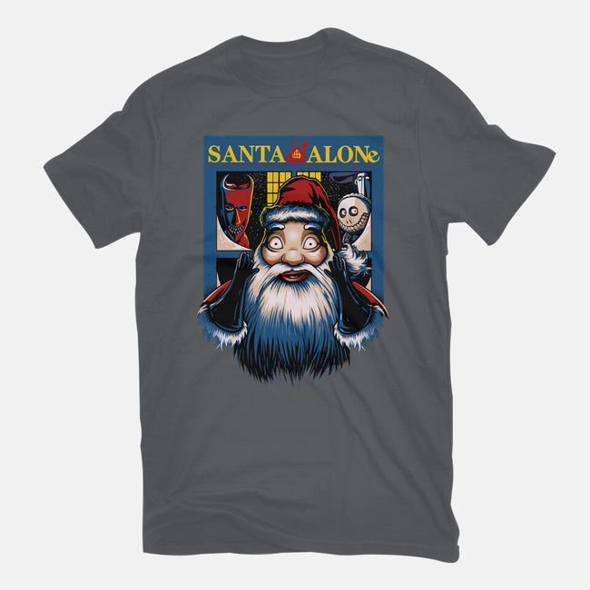 Santa Alone-Womens-Basic-Tee-daobiwan