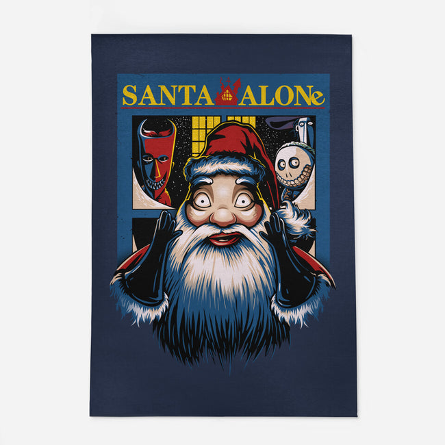 Santa Alone-None-Indoor-Rug-daobiwan