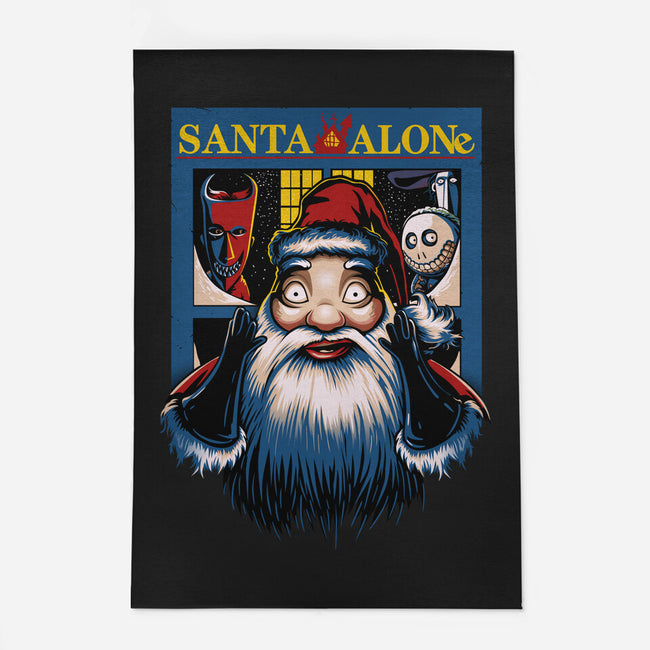 Santa Alone-None-Outdoor-Rug-daobiwan