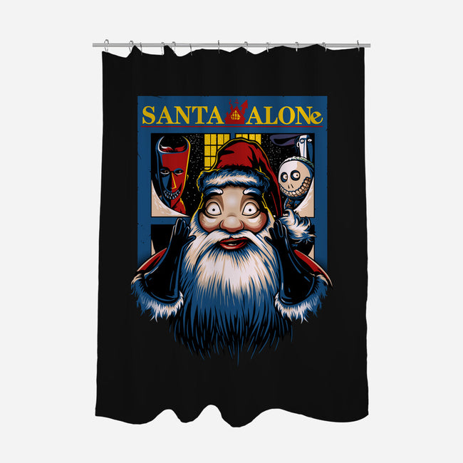 Santa Alone-None-Polyester-Shower Curtain-daobiwan