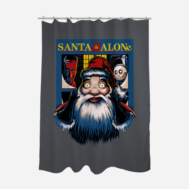 Santa Alone-None-Polyester-Shower Curtain-daobiwan