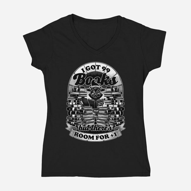 Cat Witch Books-Womens-V-Neck-Tee-Studio Mootant