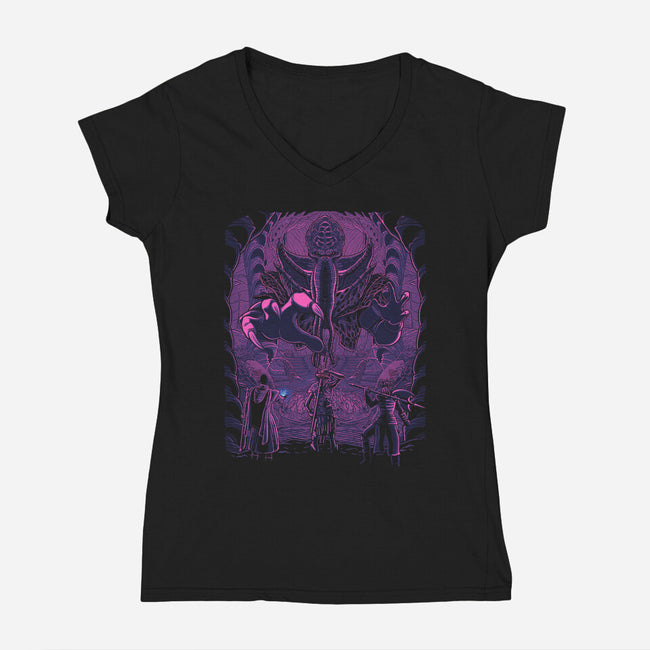 The Mindflayer's Den-Womens-V-Neck-Tee-JCMaziu