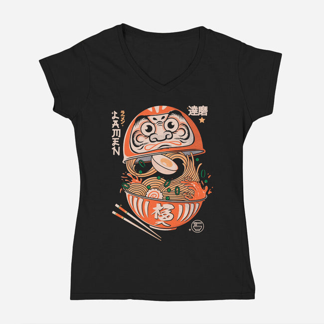 Daruma Noodles-Womens-V-Neck-Tee-Eoli Studio