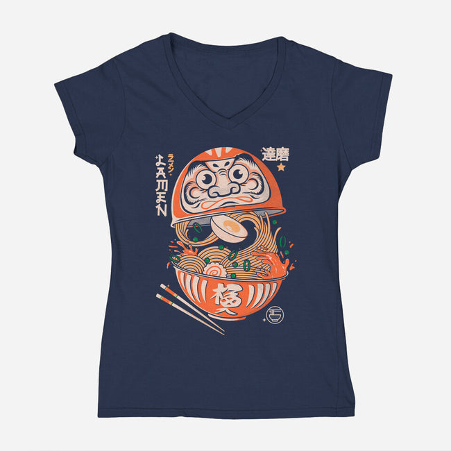 Daruma Noodles-Womens-V-Neck-Tee-Eoli Studio